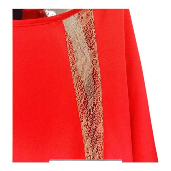 MM Couture Chiffon Shirt by Miss Me Lace Boho HippieTop Dolman Sleeves Sz M NWOT - Picture 11 of 12